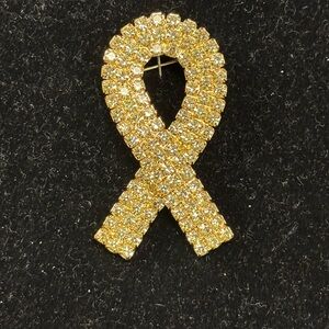 Sparkling Gold Crystal Brooch